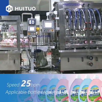 Πλαστική μπουκαλιών υγρή μηχανή 2L 3L 4L 5L κάλυψης πλήρωσης πλυντηρίων καθαριστική